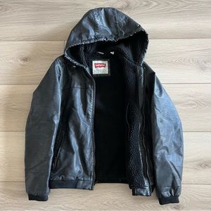 Men’s Levi’s Sherpa Lined Faux Leather Jacket with hood